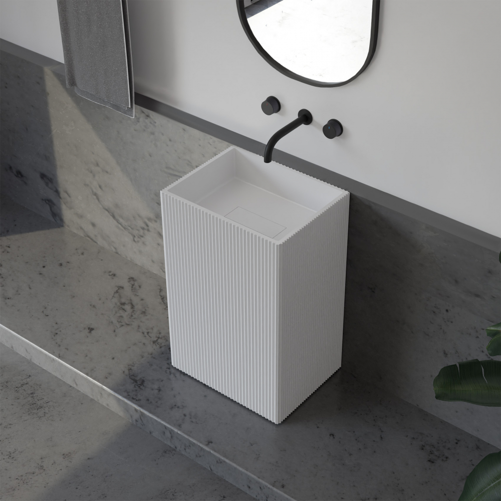 Раковина напольная Abber Stein 50х40 белый матовый AS2503-H - 2