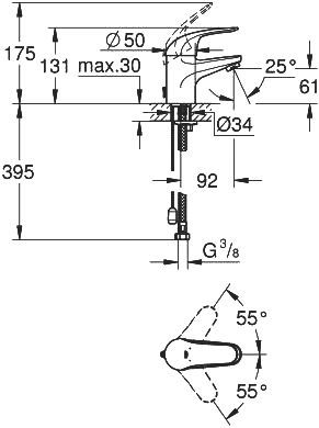 Смеситель Grohe Euroeco 32881000 для раковины - 3