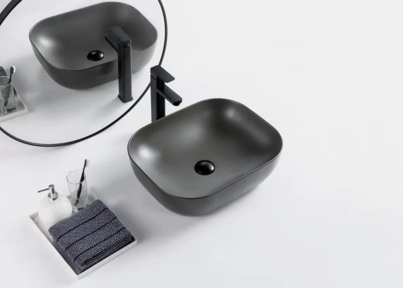 Раковина накладная BelBagno 50 см серый матовый  BB1302-H311 - 1