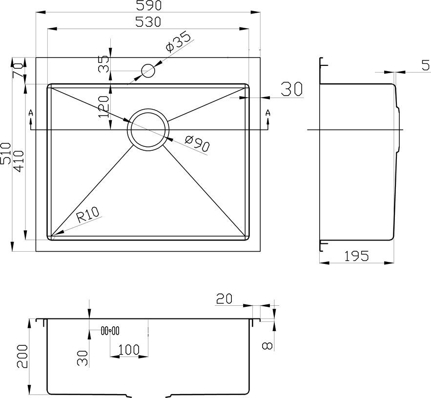 Мойка кухонная Zorg Inox Pvd SZR-5951 bronze - 1
