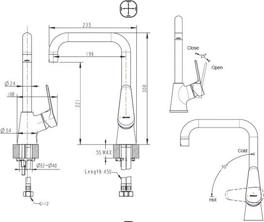 Смеситель Bravat Eco F7111147C-1 для кухонной мойки - 2