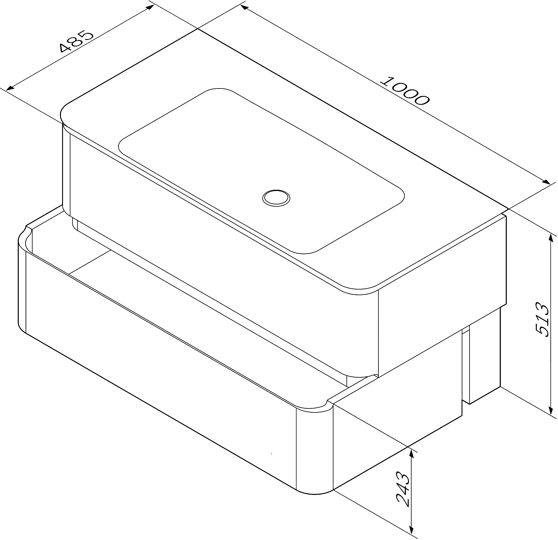 Тумба под раковину Am.pm Sensation 100 см  M30FHX1002NF - 9