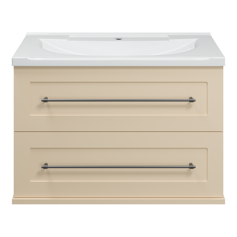Тумба под раковину Misty Марта 80 бежевая матовая П-Мрт09080-031П2Я - 0
