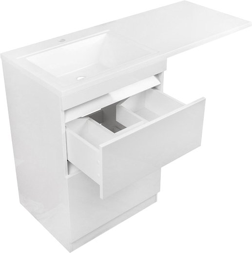 Тумба с раковиной Style Line Даллас 120 Люкс Plus напольная, белая - 15