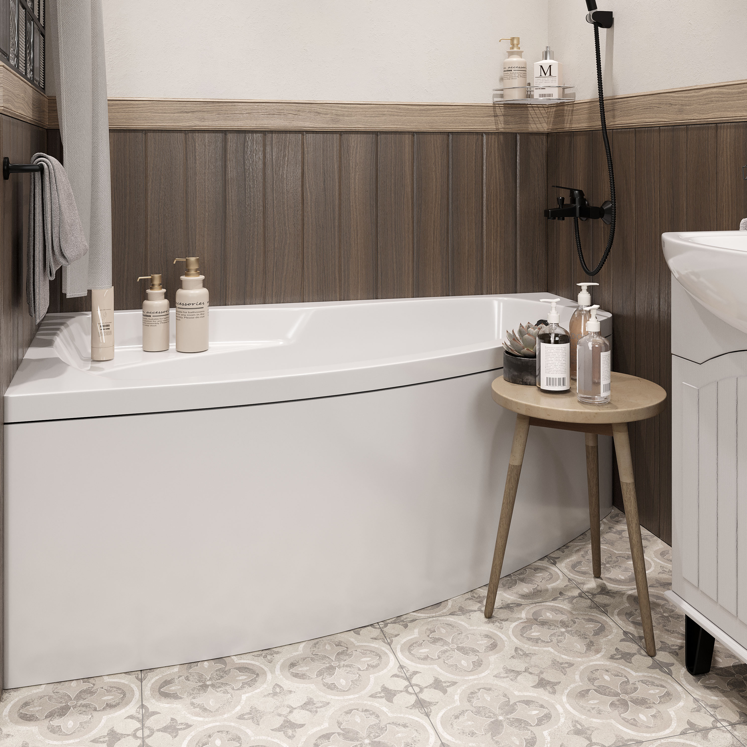 Акриловая ванна STWORKI Монтре 150x90 L, с каркасом Mn1500L - 2