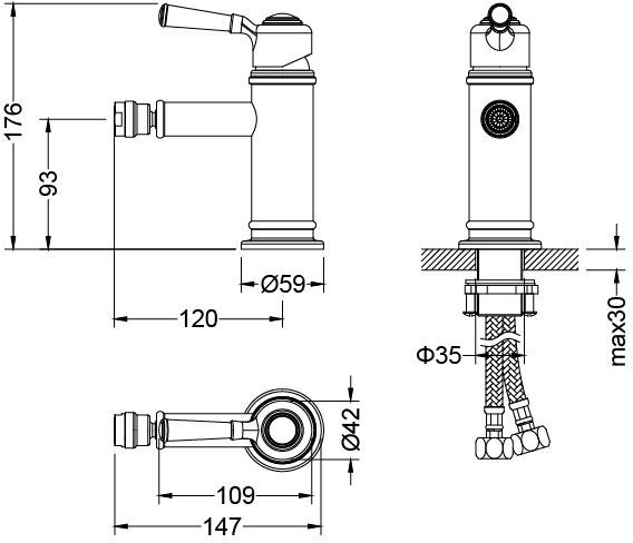 Смеситель для биде Timo Arisa 5312/00F хром - 1