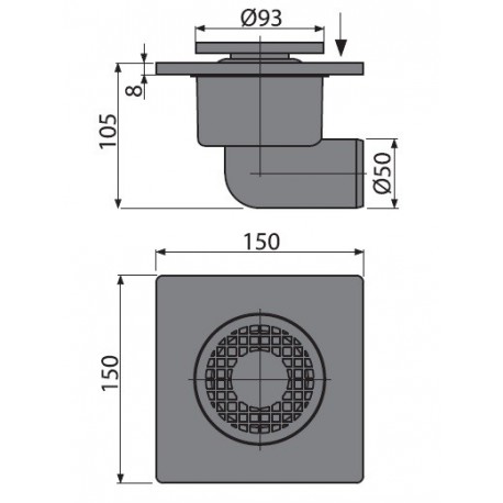 Душевой трап AlcaPlast   APV3 - 1