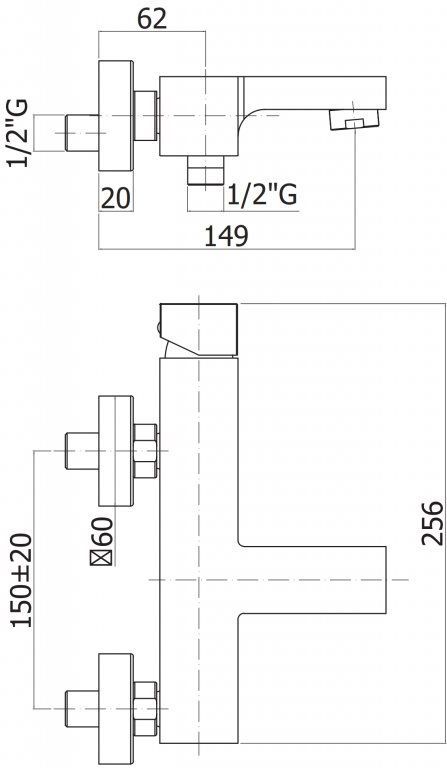 Смеситель Cezares Effect VM-01 для ванны с душем EFFECT-VM-01 - 1