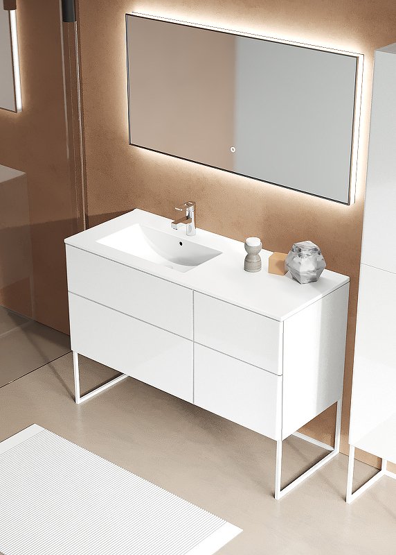 Тумба с раковиной SanVit Лира 120 L белый глянец - 1