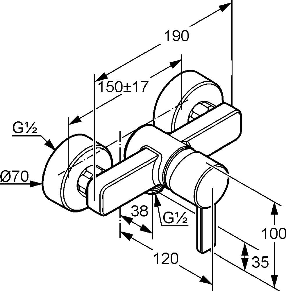Смеситель для душа Kludi Zenta хром  388700575 - 3