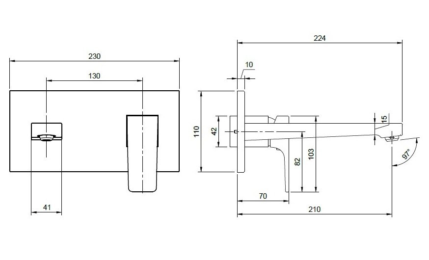 Смеситель для раковины Villeroy & Boch Architectura Square черный, матовый  TVW125003000K5 - 4