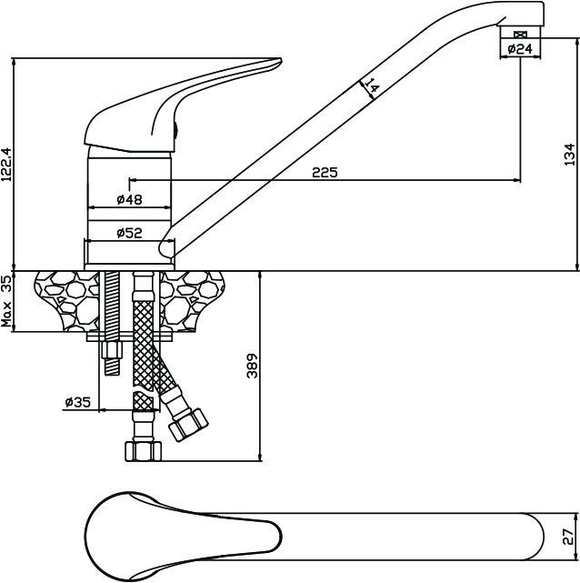 Смеситель Olive'S Leon 04400LN для кухонной мойки - 1