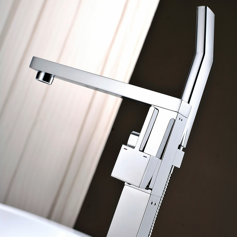 Смеситель для ванны напольный Vincea хром VTF-101CH - 1