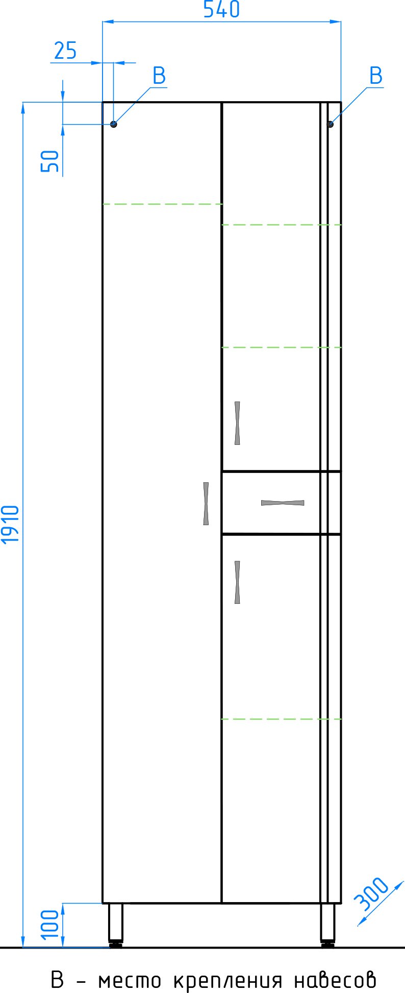 Шкаф-пенал Style Line Эко Стандарт 54 белый ЛС-00000371 - 3