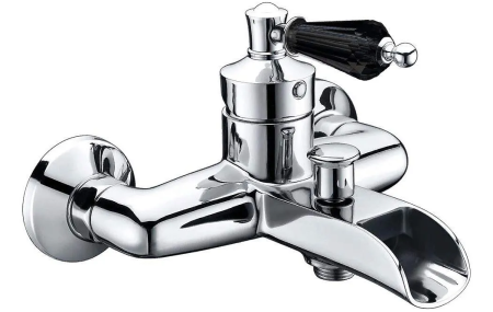 Смеситель для ванны Boheme Vogue хром с черным Swarovski 223-BSW - 0