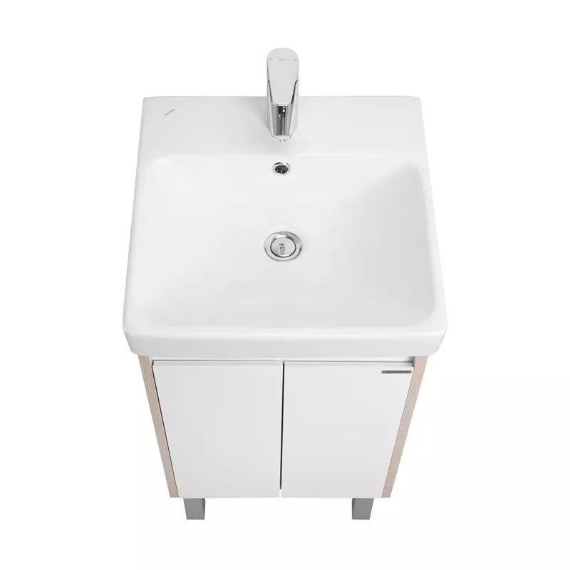 Тумба с раковиной Aquaton Сканди Doors 45 белый - светлое дерево 1A2787K0SDB20 - 2