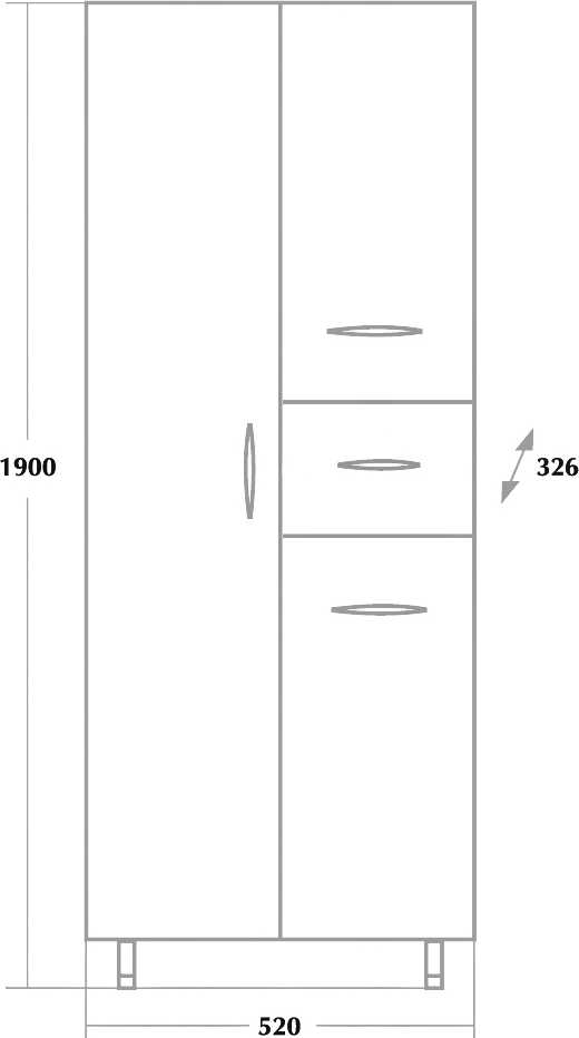 Шкаф-пенал Onika Модерн 52 белый  405208 - 1