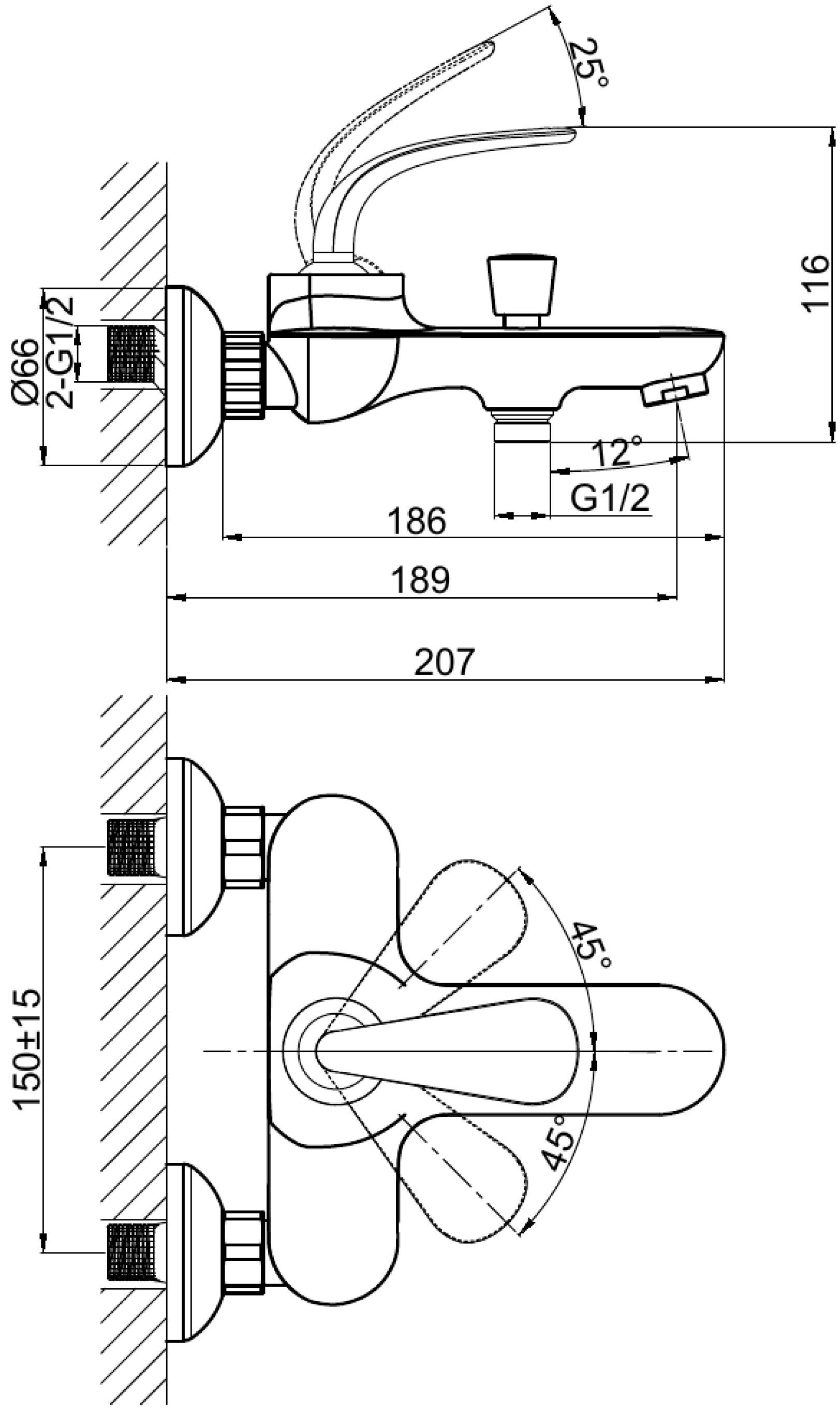 Смеситель для ванны D&K DA1023241 - 1