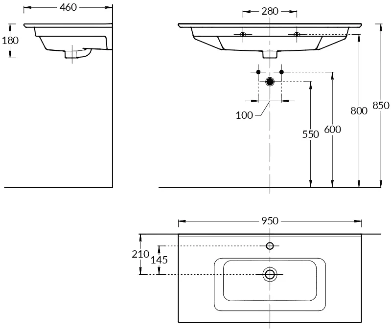 Тумба с раковиной Sanflor Ванесса 95 белый  С15328 - 7