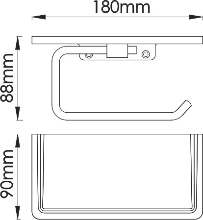 Держатель туалетной бумаги Wasserkraft K-1525 с полкой для телефона - 4