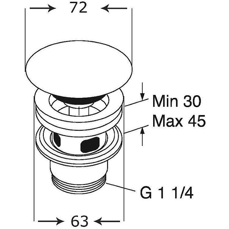 Донный клапан Villeroy&Boch белый 8L033401 - 1