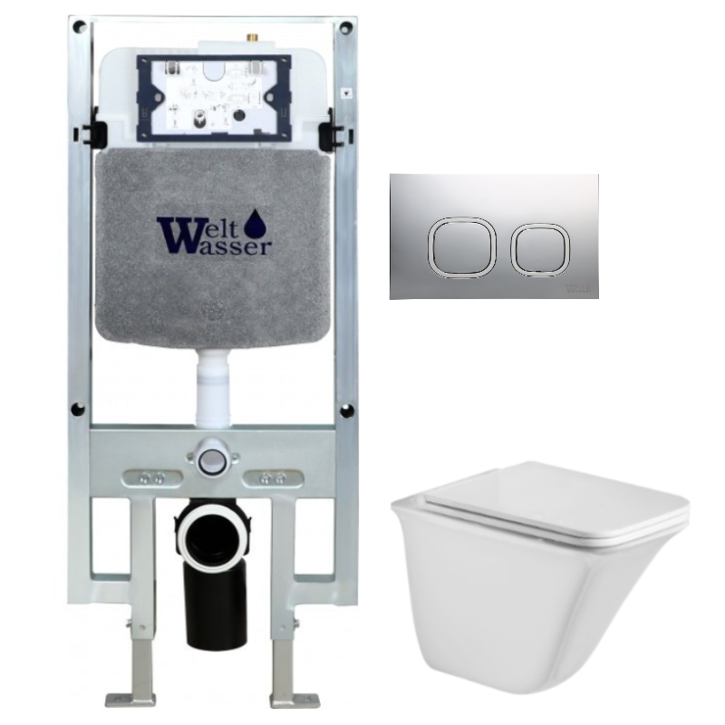 Комплект Weltwasser AMBERG 497 ST + ROTBACH 004 GL-WT + AMBERG RD-CR  10000006744 - 0