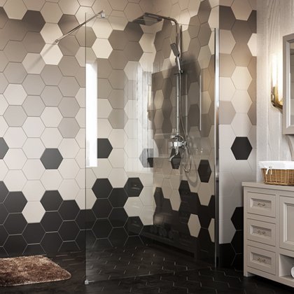 Душевая перегородка Wasserkraft Rossel 28W39 90 см, профиль хром - 0