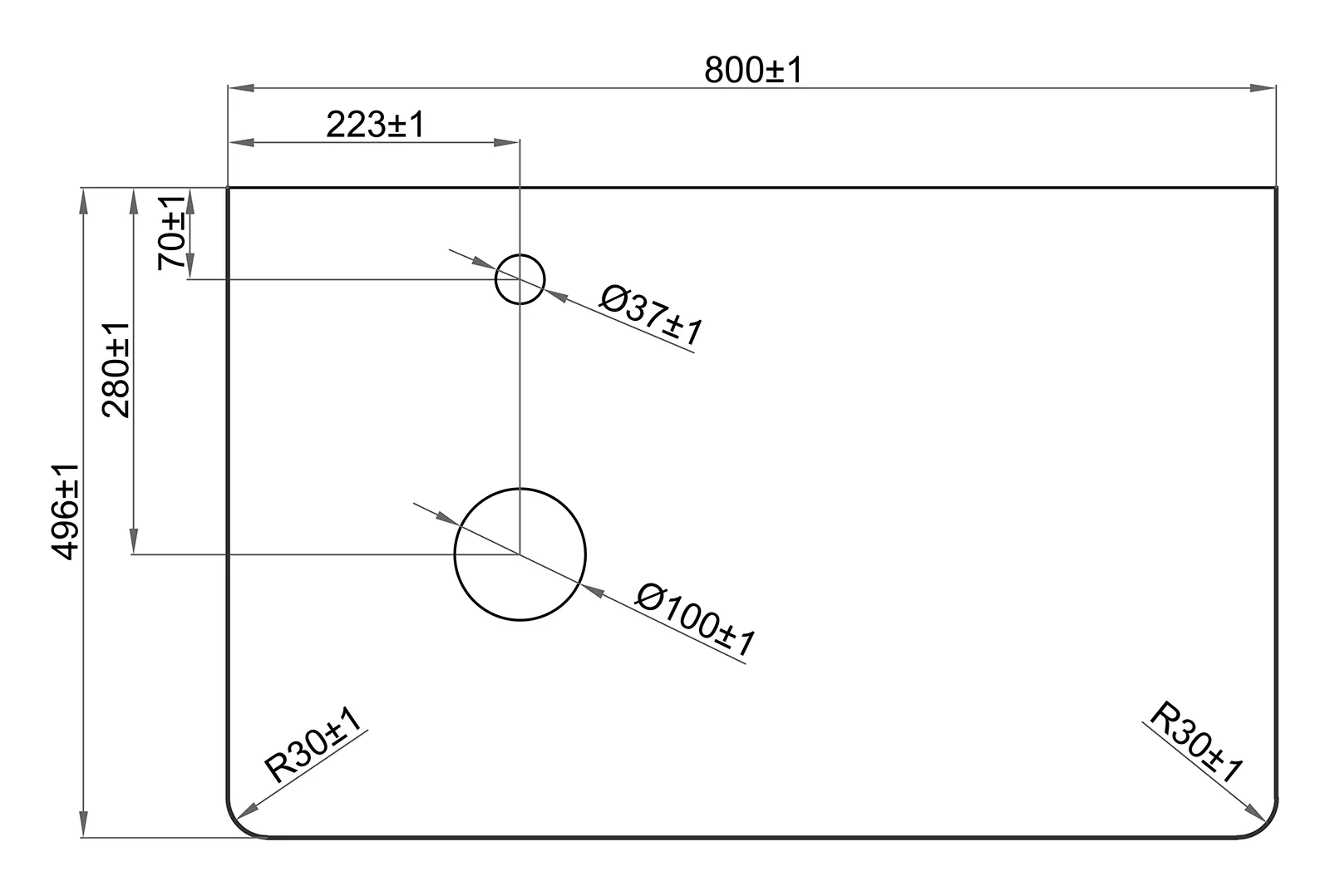 Столешница Misty Роял 80 черная матовая VS03-80 - 2