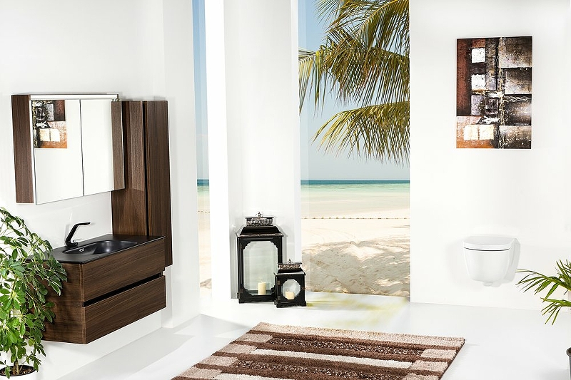 Зеркало-шкаф Vallessi 80 темное дерево с подсветкой 547-D - 1