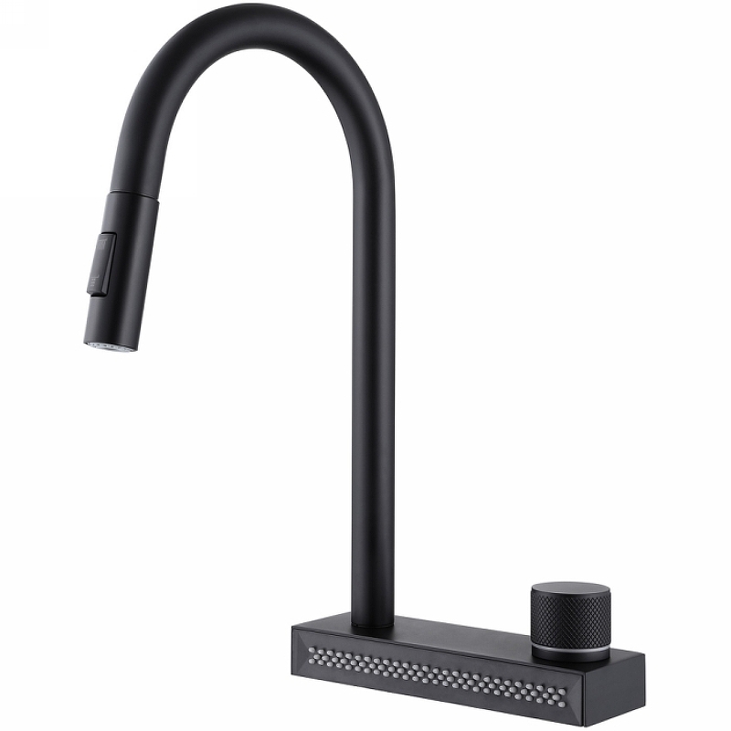 Смеситель для кухни Abber Wasser Kreis черный матовый AF8114B - 0