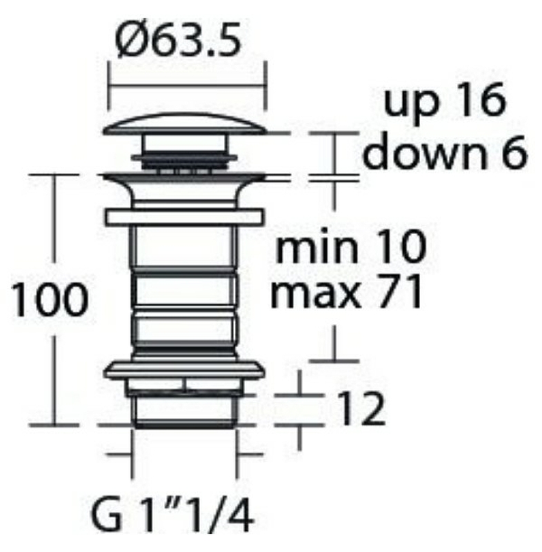 Донный клапан Ideal Standard черный матовый E1483XG - 1