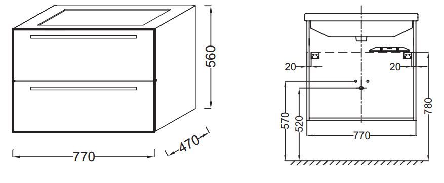 Тумба под раковину Jacob Delafon Struktura 77 см  EB1285-N18 - 1