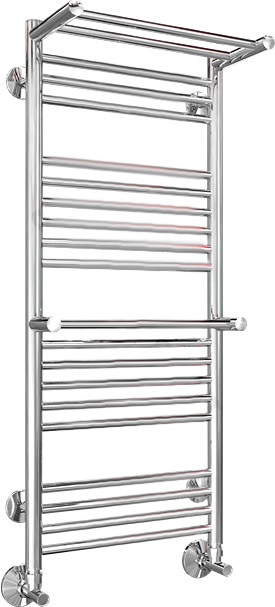Полотенцесушитель водяной Terminus Аврора П20 400*1010 c полкой, с полотенцедержателем 4660059582153 - 1