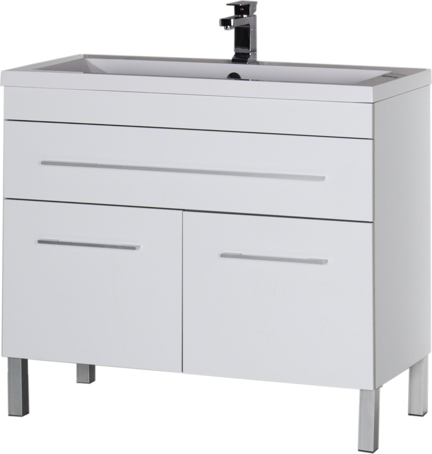 Тумба с раковиной Aquanet Верона 100 белая, 1 ящик, 2 двери 182710 - 4