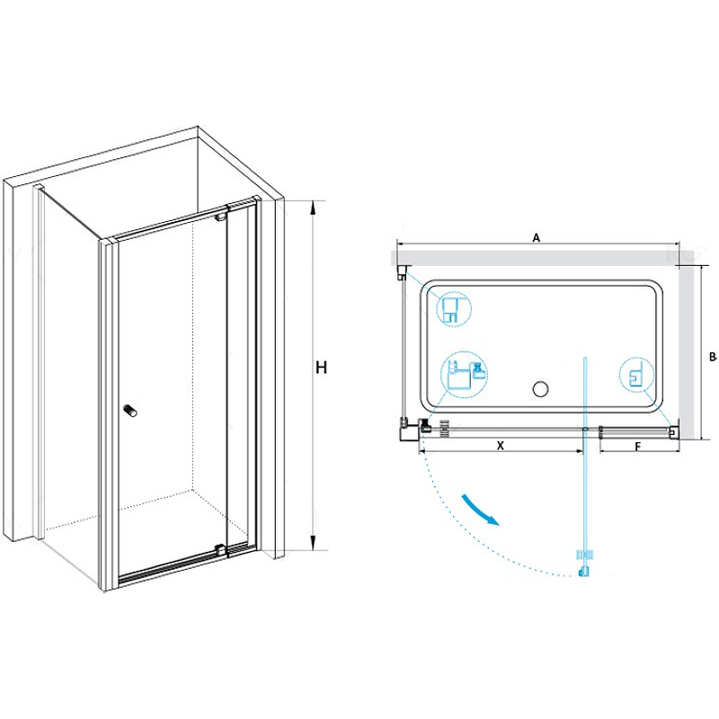 Душевой уголок RGW Passage 100х70 черный стекло прозрачное 41084470-014 - 1
