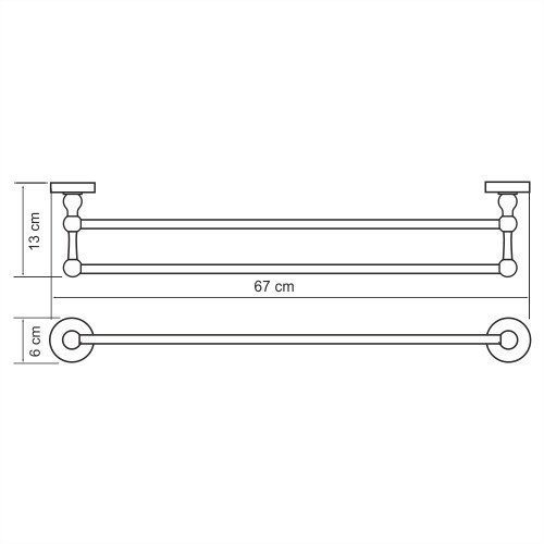 Regen K-6940 Штанга для полотенец двойная - 2