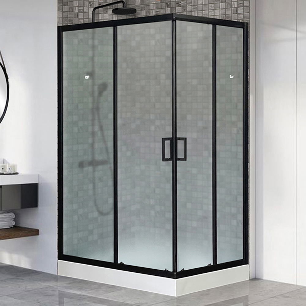 Душевой уголок Royal Bath HP 120х80 L профиль черный стекло матовое RB8120HP-C-BL-L - 0