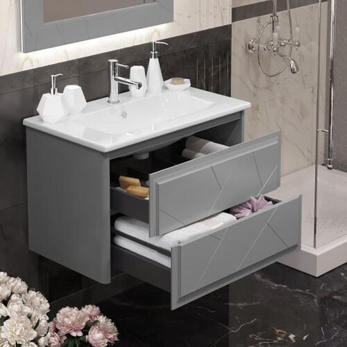 Тумба под раковину Opadiris Луиджи 80 серая матовая 00-00006180 - 1