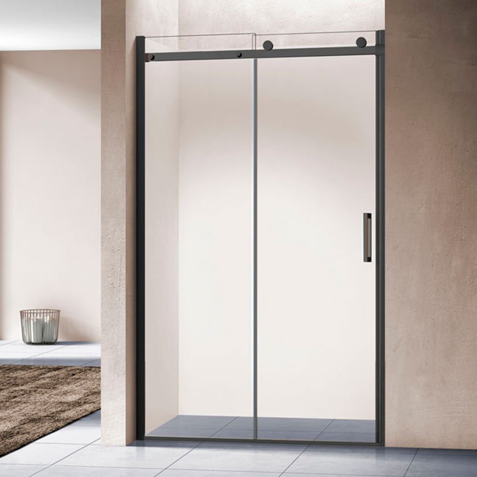 Душевая дверь в нишу Vincea Como VPS-1C120CLB 120 см, профиль черный, стекло прозрачное - 0