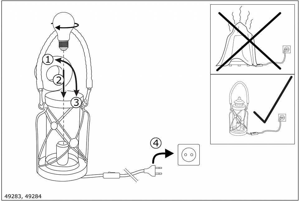 Настольная лампа декоративная Eglo ПРОМО Bradford 49284 - 1