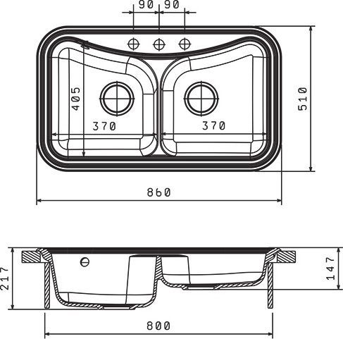 Мойка кухонная Florentina Крит 860 жасмин 20.115.E0860.201 - 1