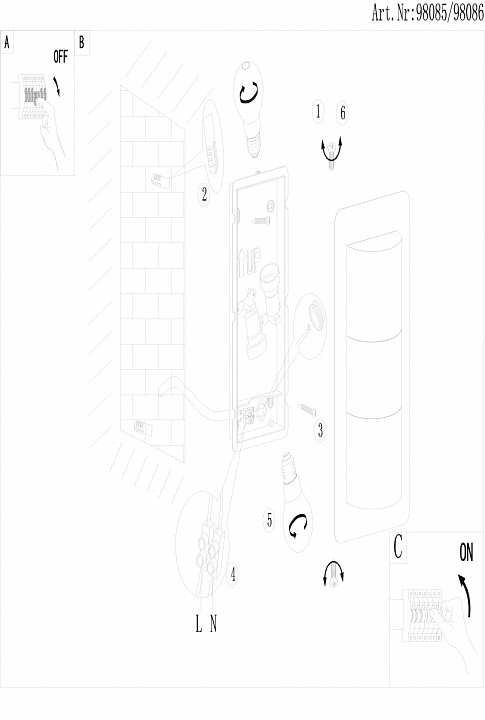 Уличный настенный светильник Eglo Cistierna 98086 - 1