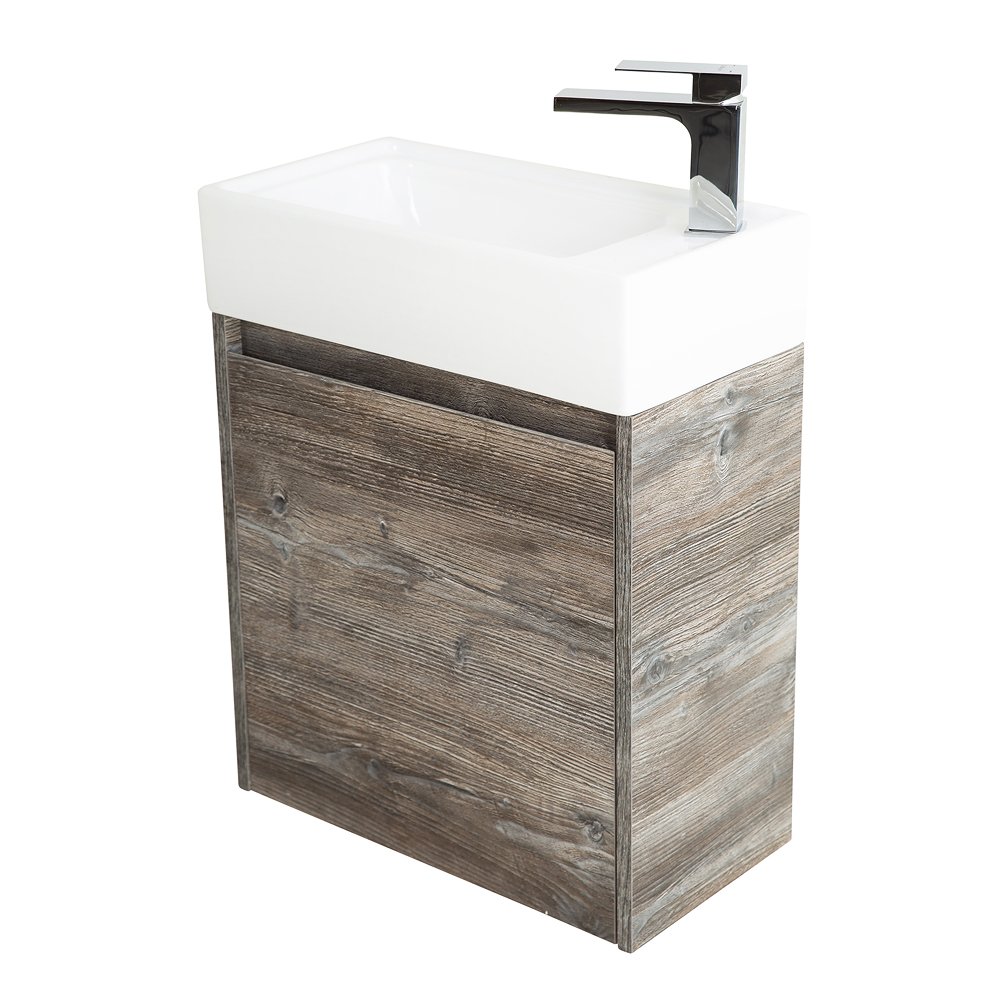 Тумба с раковиной Belbagno Kraft Mini 50 R темное дерево - 2