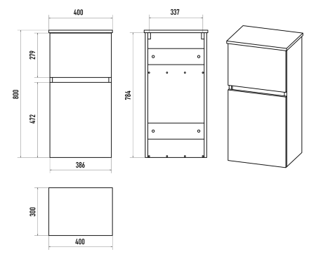 Шкаф-пенал Misty Ива 40 белый - светлое дерево П-Ива05040-01 - 2