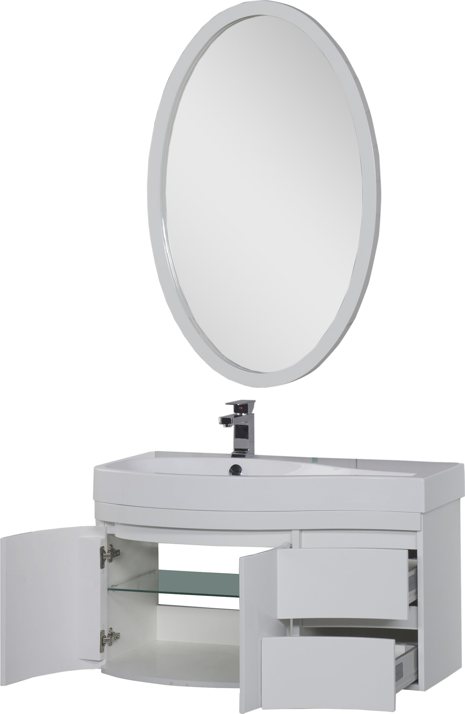 Тумба с раковиной Aquanet Сопрано 2-95  белая L 169631 - 5