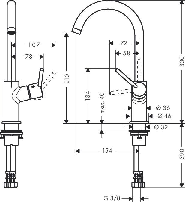 Смеситель Hansgrohe Talis 32082000 для раковины - 5