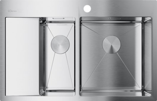 Мойка кухонная Omoikiri Akisame 78-2-IN-R нержавеющая сталь 4973063 - 0