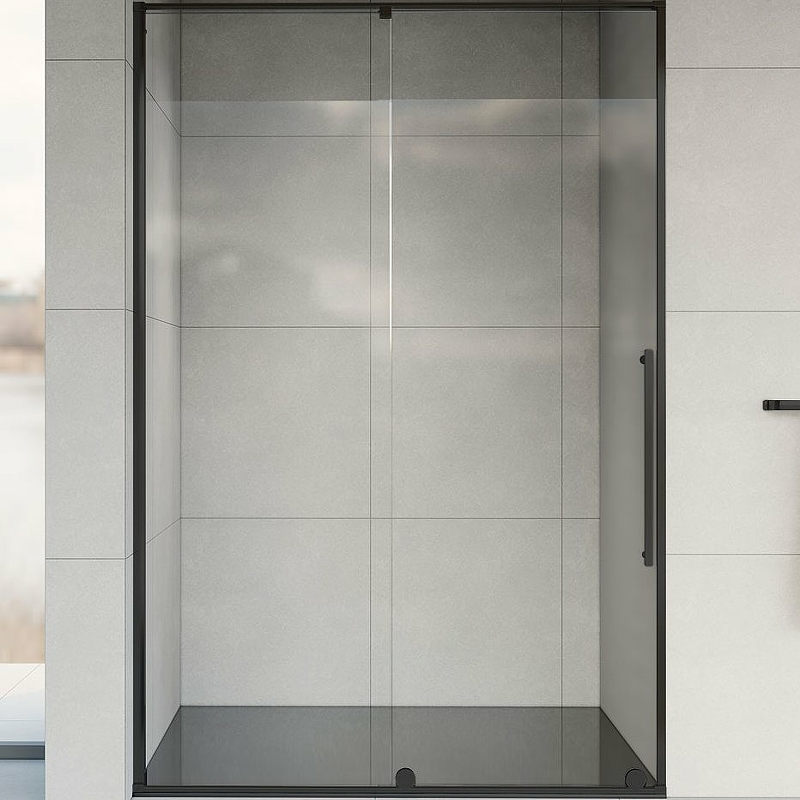 Душевая дверь Vincea Arno 120 черная стекло прозрачное VPS-1A120CLB - 0