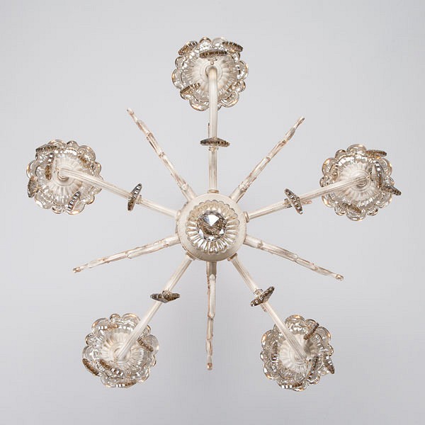 Подвесная люстра Eurosvet Elisha 3281/5 белый с золотом/тонированный хрусталь Strotskis - 2