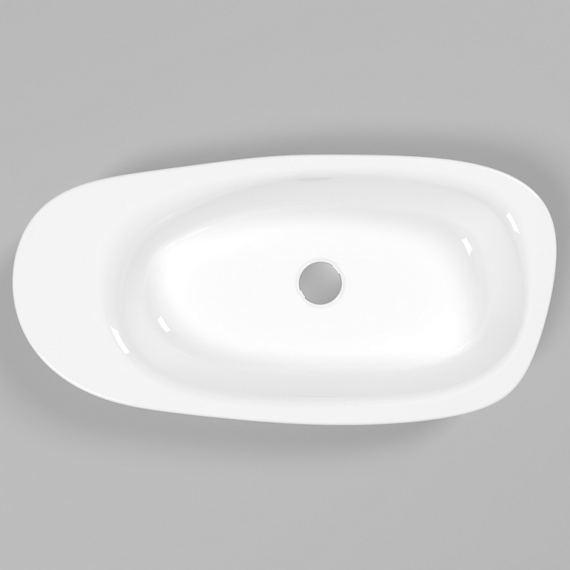 Раковина накладная Whitecross Moonstone F 70х35 белая глянцевая 0732.070035.100 - 1